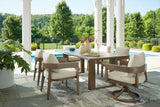 Serene Bay Outdoor Dining Table and 6 Chairs in Dark Brown from Ashley Furniture - Luna Furniture