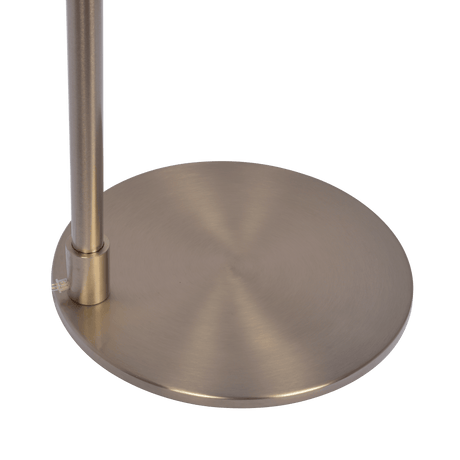 Serene Brushed Nickel Floor Lamp with Rotary Switch Metal Base White Linen Shade from Midinmod - Luna Furniture