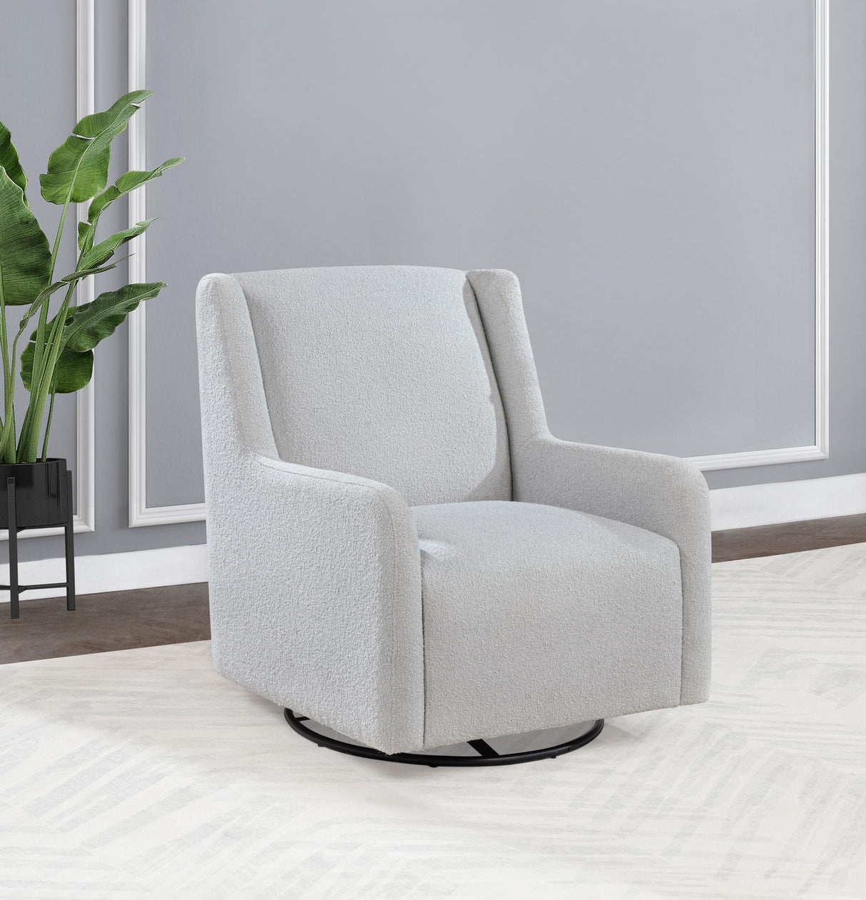 Serra Dove Boucle Swivel Glider from Coaster - Luna Furniture