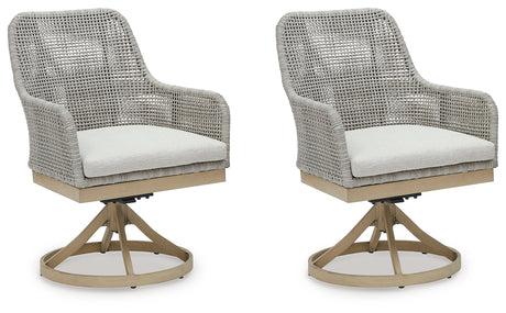 Seton Creek 2 Outdoor Chairs with End Table in Gray from Ashley - Luna Furniture