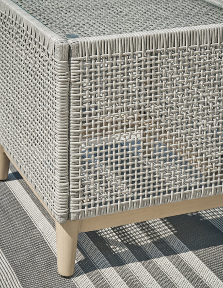 Seton Creek 2 Outdoor Lounge Chairs with End Table in Gray from Ashley - Luna Furniture