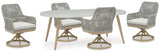 Seton Creek Outdoor Dining Table and 4 Chairs in White from Ashley - Luna Furniture