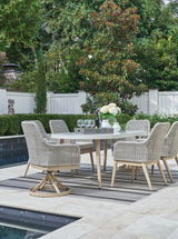 Seton Creek Outdoor Dining Table and 4 Chairs in White from Ashley - Luna Furniture