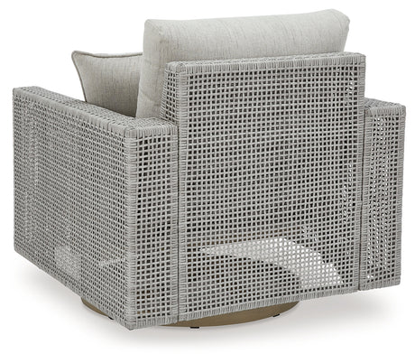 Seton Creek Outdoor Lounge Chair and Ottoman in Gray from Ashley - Luna Furniture