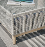 Seton Creek Outdoor Sofa and Loveseat with Coffee Table in Gray from Ashley - Luna Furniture
