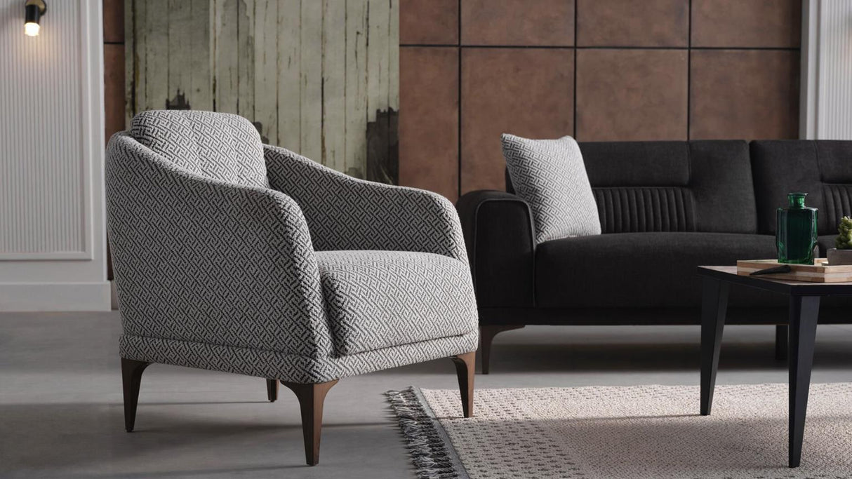Seul Corte Anthracite RAF Chaise Sleeper Sectional from Bellona - Luna Furniture