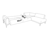 Seul Lerson Plum Brick RAF Chaise Sleeper Sectional from Bellona - Luna Furniture