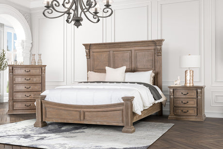 Seven Oaks Weathered Oak King Bed from Furniture of America - Luna Furniture