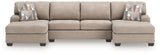 Seyler Lane Hemp 3-Piece Double Chaise Sectional from Ashley Furniture - Luna Furniture