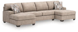 Seyler Lane Hemp 3-Piece Double Chaise Sectional from Ashley Furniture - Luna Furniture