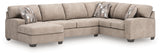 Seyler Lane Hemp 3-Piece LAF Chaise Sleeper Sectional from Ashley Furniture - Luna Furniture