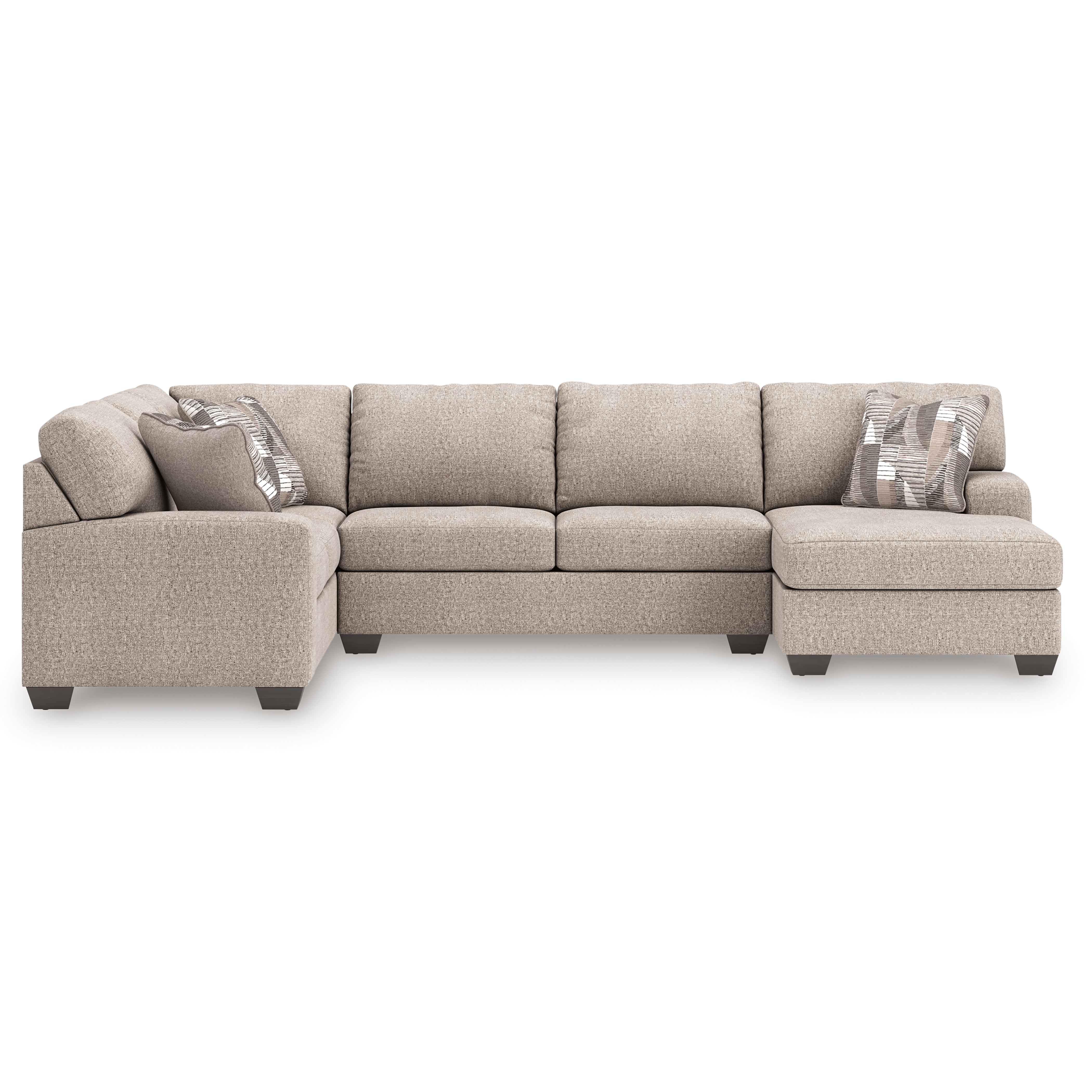 Ashley Seyler Lane Hemp 3-Piece RAF Chaise Sleeper Sectional