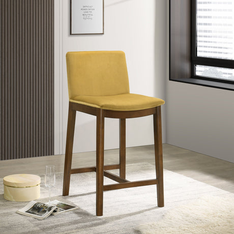 Shannon Counter Chair In Dark Yellow Velvet from Midinmod - Luna Furniture