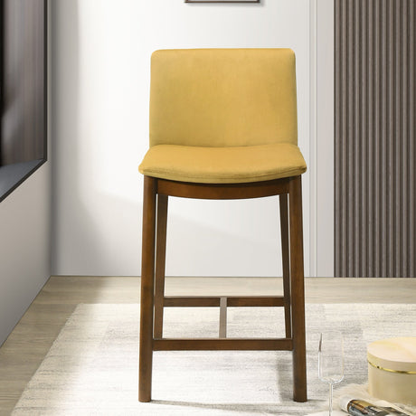 Shannon Counter Chair In Dark Yellow Velvet from Midinmod - Luna Furniture
