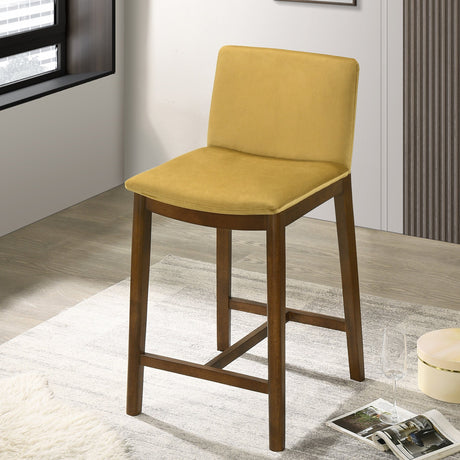 Shannon Counter Chair In Dark Yellow Velvet from Midinmod - Luna Furniture