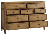 Sharlance California King Upholstered Panel Bed with Dresser in Light Brown from Ashley - Luna Furniture