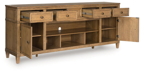 Sharlance Light Brown 81" TV Stand from Ashley - Luna Furniture