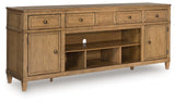 Sharlance Light Brown 81" TV Stand from Ashley - Luna Furniture