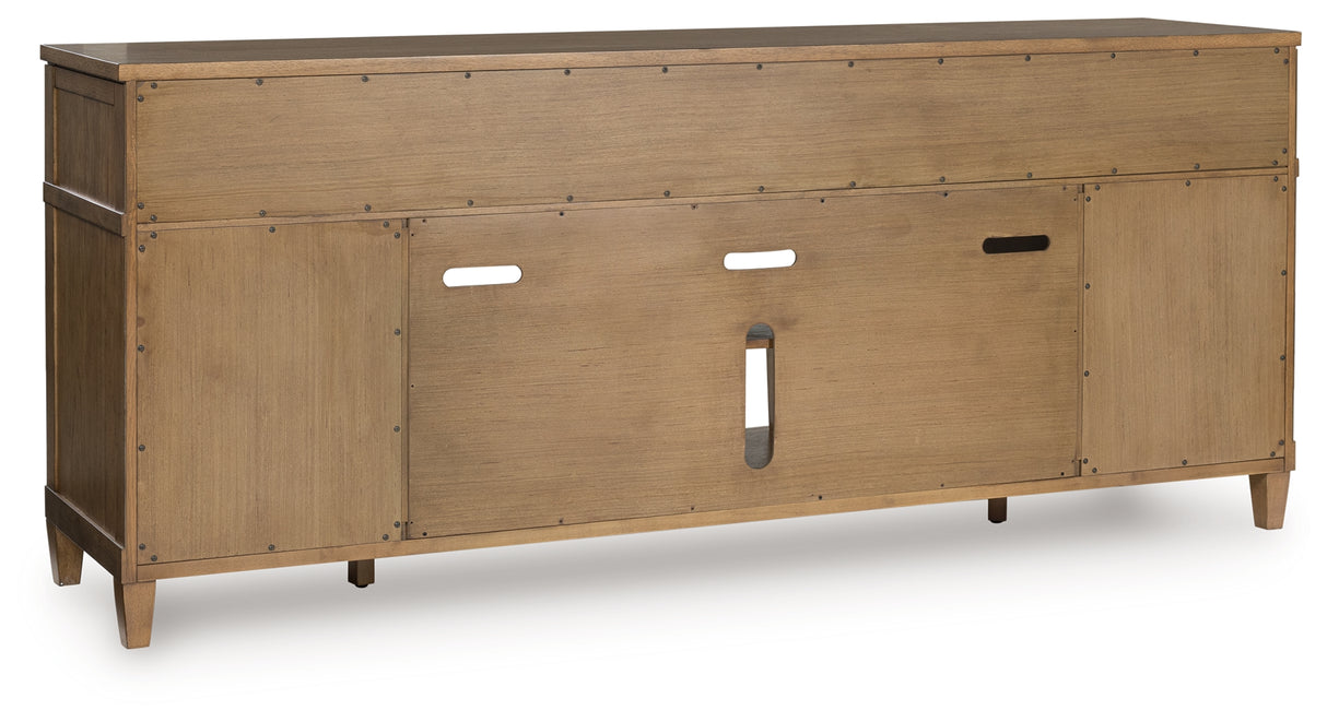 Sharlance Light Brown 81" TV Stand from Ashley - Luna Furniture