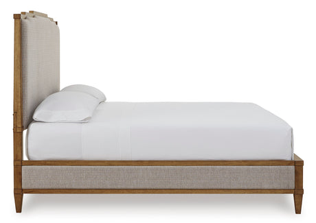 Sharlance Light Brown Upholstered Panel Bedroom Set from Ashley - Luna Furniture