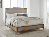 Sharlance Light Brown Upholstered Panel Bedroom Set from Ashley - Luna Furniture