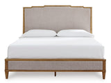 Sharlance Light Brown Upholstered Panel Bedroom Set from Ashley - Luna Furniture