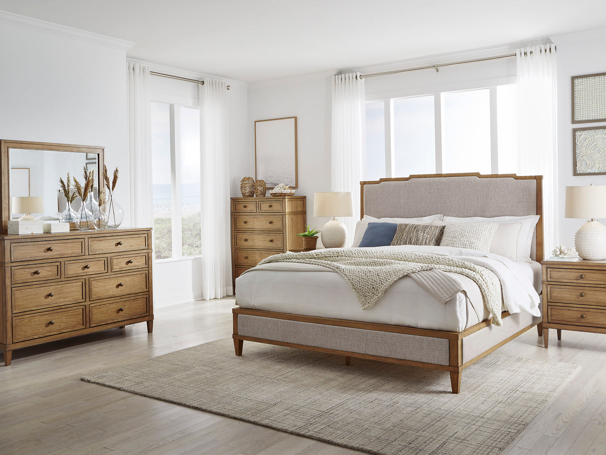 Sharlance Light Brown Upholstered Panel Bedroom Set Sharlance Light Brown Upholstered Panel Bedroom Set