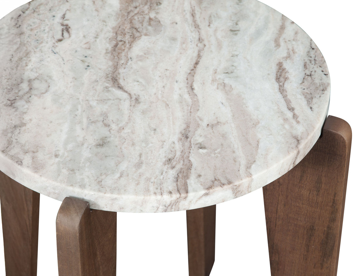 Shavon Toronto Brown 3-Piece Solid Marble Table Set from Steve Silver - Luna Furniture