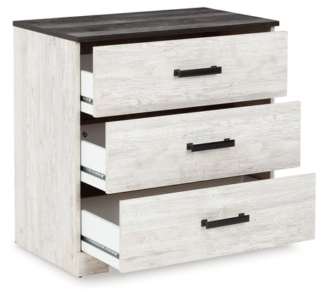 Shawburn Full Panel Headboard Bed with Dresser and 2 Nightstands in Whitewash from Ashley - Luna Furniture