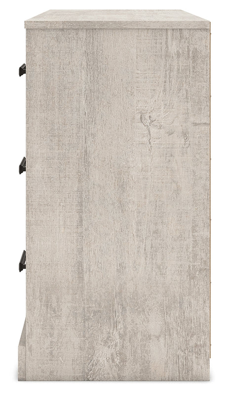 Shawburn Full Panel Headboard with Dresser and Chest in Whitewash from Ashley - Luna Furniture