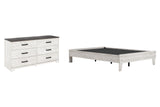 Shawburn Full Platform Bed with Dresser in Whitewash from Ashley - Luna Furniture