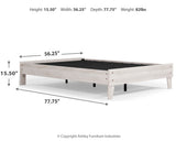 Shawburn Full Platform Bed with Mattress in Whitewash from Ashley - Luna Furniture