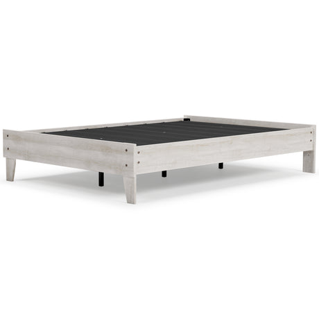 Shawburn Full Platform Bed with Mattress in Whitewash from Ashley - Luna Furniture