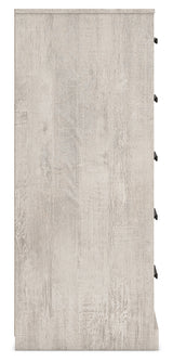 Shawburn Queen Crossbuck Panel Headboard with Dresser and Chest in Whitewash from Ashley - Luna Furniture