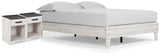 Shawburn Queen Platform Bed with 2 Nightstands in Whitewash from Ashley - Luna Furniture