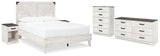 Shawburn Queen Platform Bed with Dresser, Chest and 2 Nightstands in White/Dark Charcoal Gray from Ashley - Luna Furniture