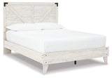 Shawburn Queen Platform Bed with Dresser, Chest and 2 Nightstands in White/Dark Charcoal Gray from Ashley - Luna Furniture