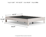 Shawburn Queen Platform Bed with Mattress in Whitewash from Ashley Furniture - Luna Furniture