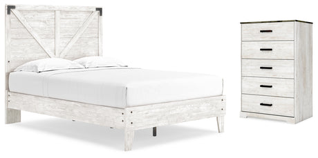 Shawburn White/Brown Full Panel Bed with Chest from Ashley - Luna Furniture
