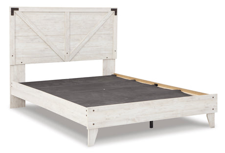 Shawburn Whitewash Crossbuck/Charcoal Gray Platform Bedroom Set from Ashley - Luna Furniture