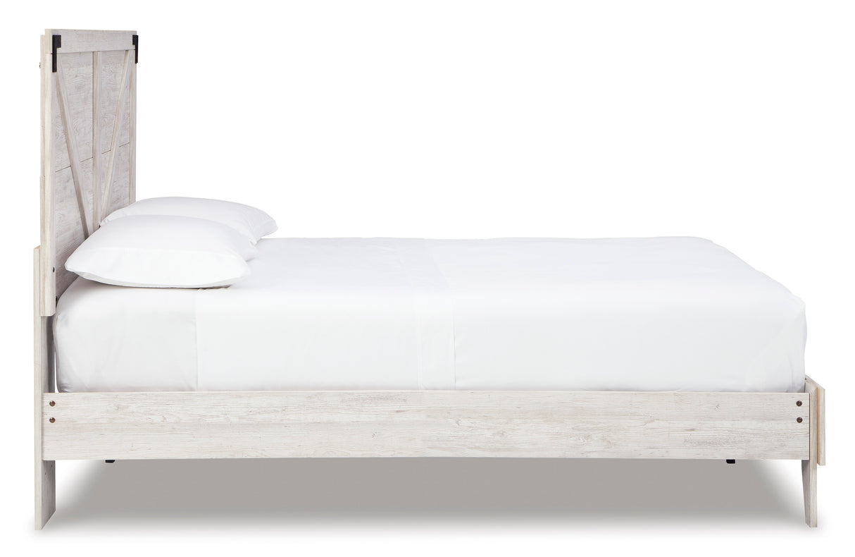 Shawburn Whitewash Crossbuck/Charcoal Gray Platform Bedroom Set from Ashley - Luna Furniture