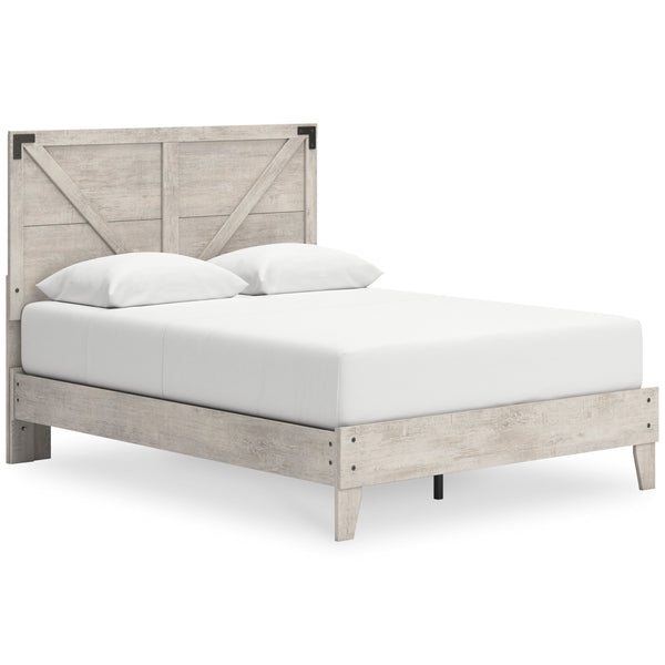 Shawburn Whitewash Crossbuck Queen Platform Bed
