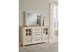 Shaybrock Antique White/Brown Dresser and Mirror from Ashley Furniture - Luna Furniture
