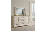 Shaybrock Antique White/Brown Dresser and Mirror from Ashley Furniture - Luna Furniture