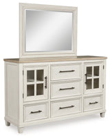 Shaybrock Antique White/Brown Panel Bedroom Set from Ashley - Luna Furniture