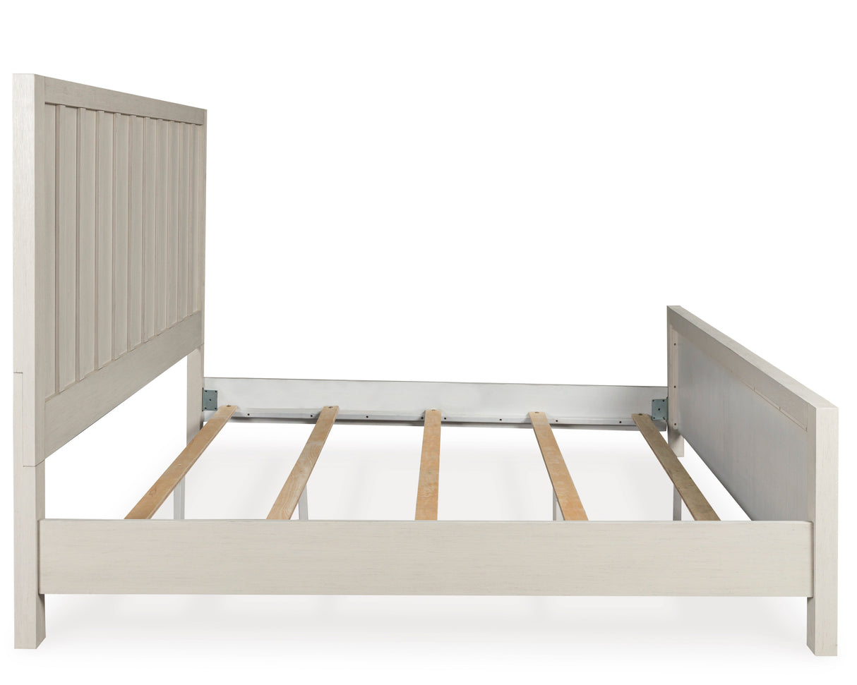 Shaybrock Antique White King Panel Bed from Ashley - Luna Furniture