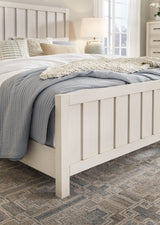 Shaybrock Antique White King Panel Bed from Ashley - Luna Furniture