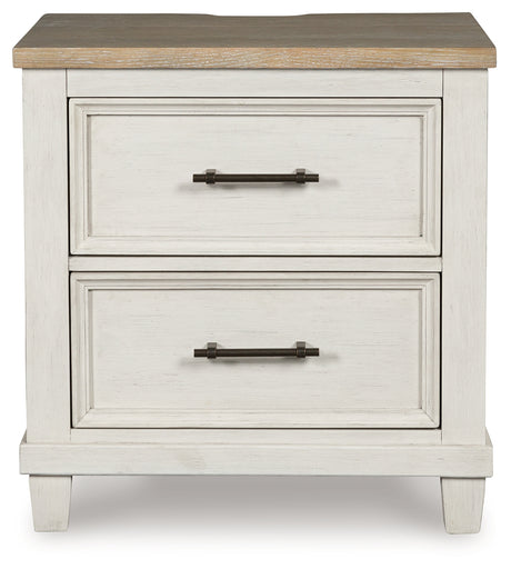 Shaybrock California King Panel Bed with 2 Nightstands in Antique White from Ashley - Luna Furniture
