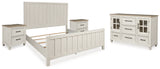Shaybrock California King Panel Bed with Dresser and 2 Nightstands in Antique White from Ashley - Luna Furniture