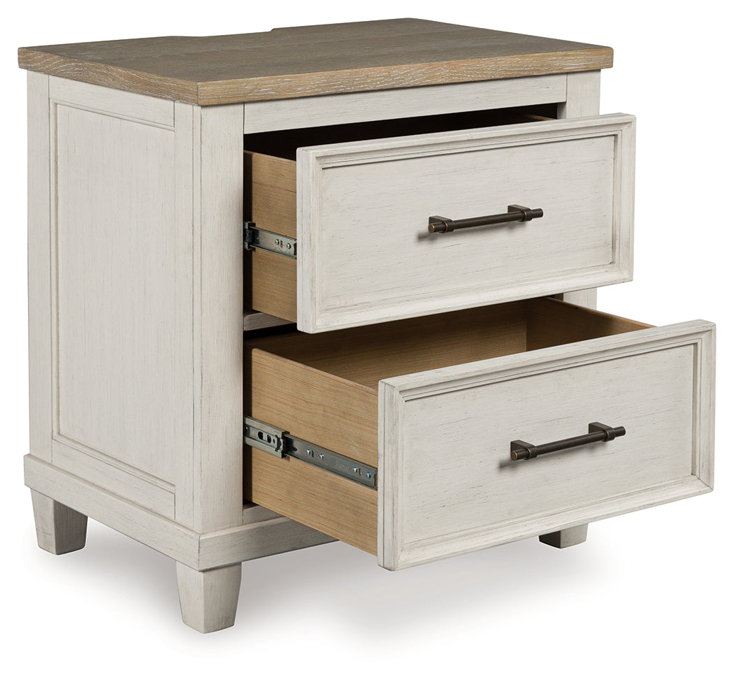 Shaybrock California King Panel Bed with Mirrored Dresser and 2 Nightstands in Antique White from Ashley - Luna Furniture